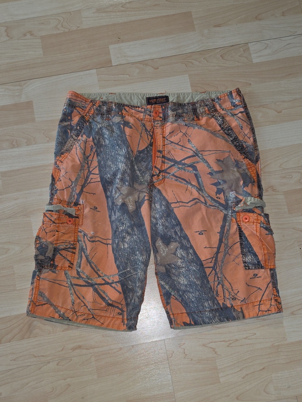Vintage Realtree Blaze Orange Camo Cargo Shorts - Men's 38